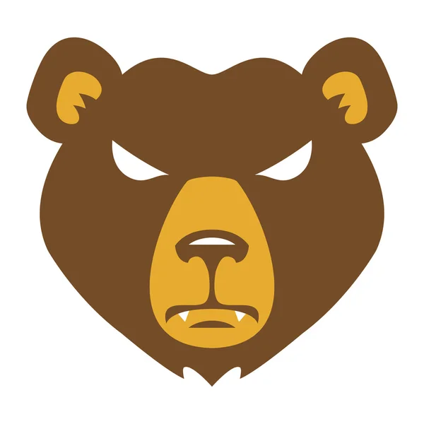Urso Angry Face vetor ilustração —  Vetores de Stock
