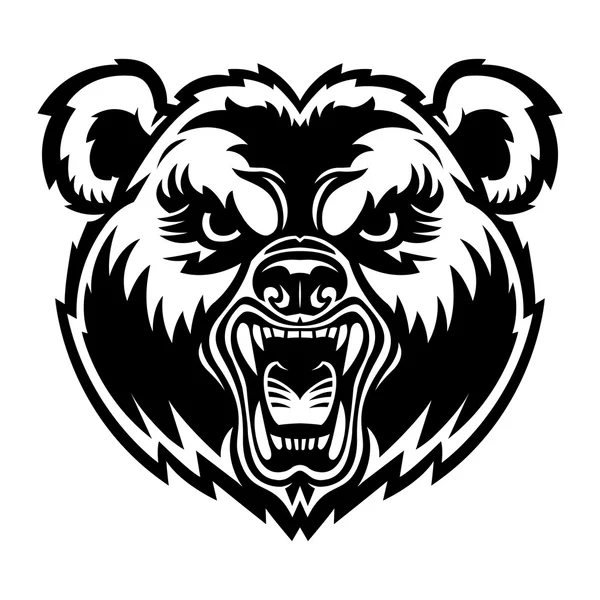 Ведмідь Злий Обличчя Векторні ілюстрації — стоковий вектор
