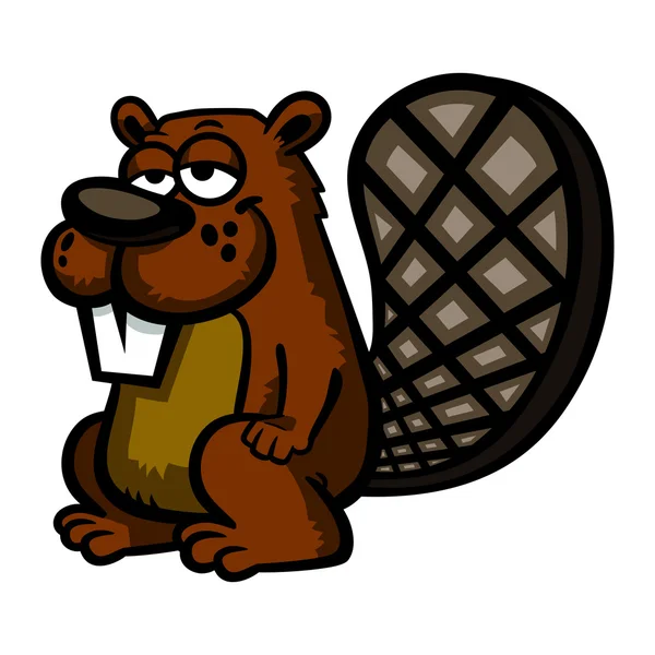 Beaver vector de dibujos animados — Vector de stock