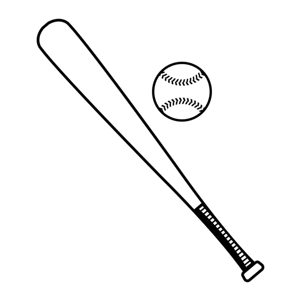 Bate de béisbol & Béisbol — Vector de stock