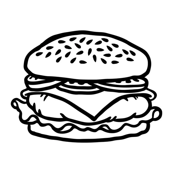 Burger karikatür vektör çizim — Stok Vektör