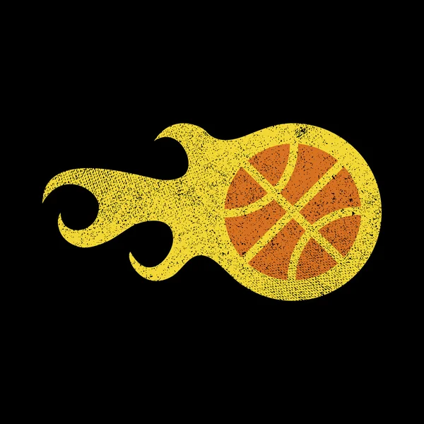 Flaming Basketball Vector Icon