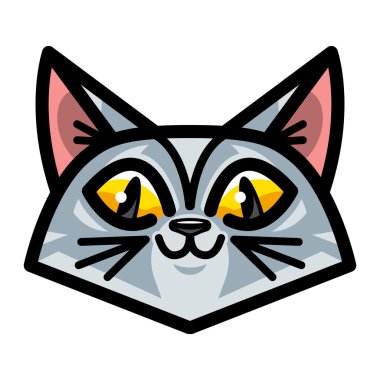 Kedi yüz vektör çizgi film