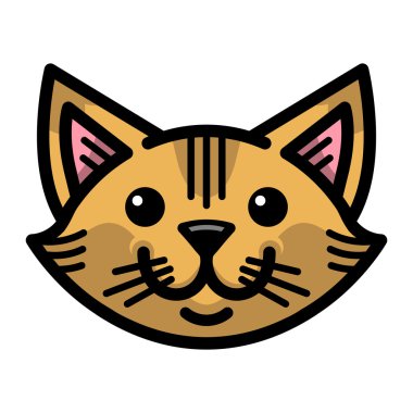 Kedi yüz vektör çizgi film