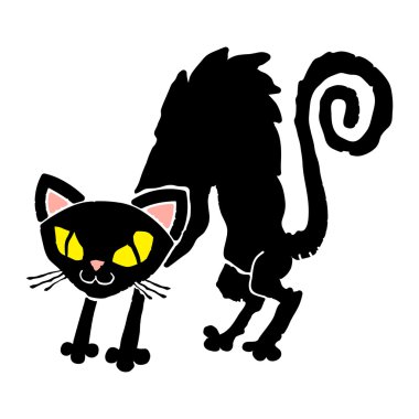 Siyah kedi çizgi film vektör