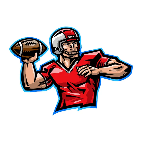 Futebol americano Quarterback vector gráfico — Vetor de Stock