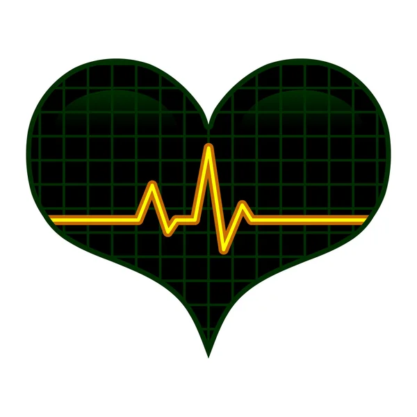 Corazón EKG vector ilustración — Vector de stock