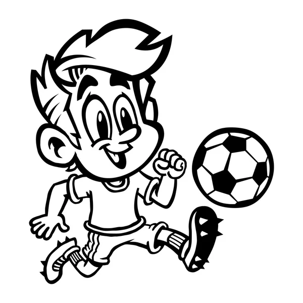 Fútbol Fútbol Niño Vector de dibujos animados — Vector de stock
