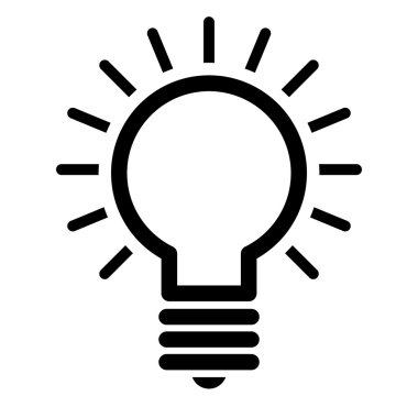 Ampul fikir vektör simgesi