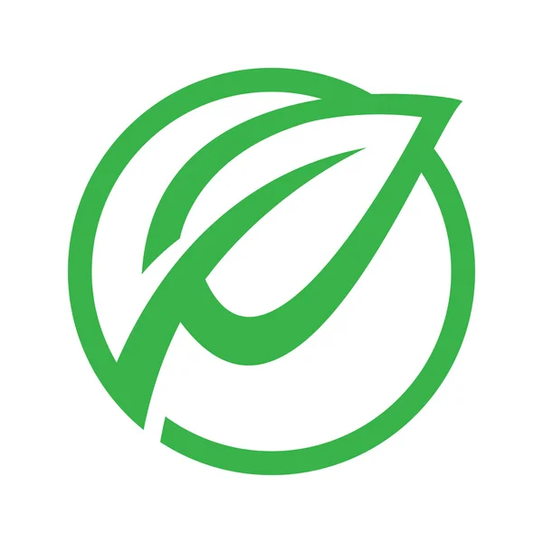Ícone verde do vetor da folha da natureza — Vetor de Stock
