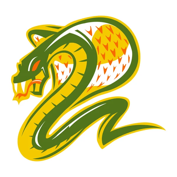 Cobra serpiente vector icono — Vector de stock