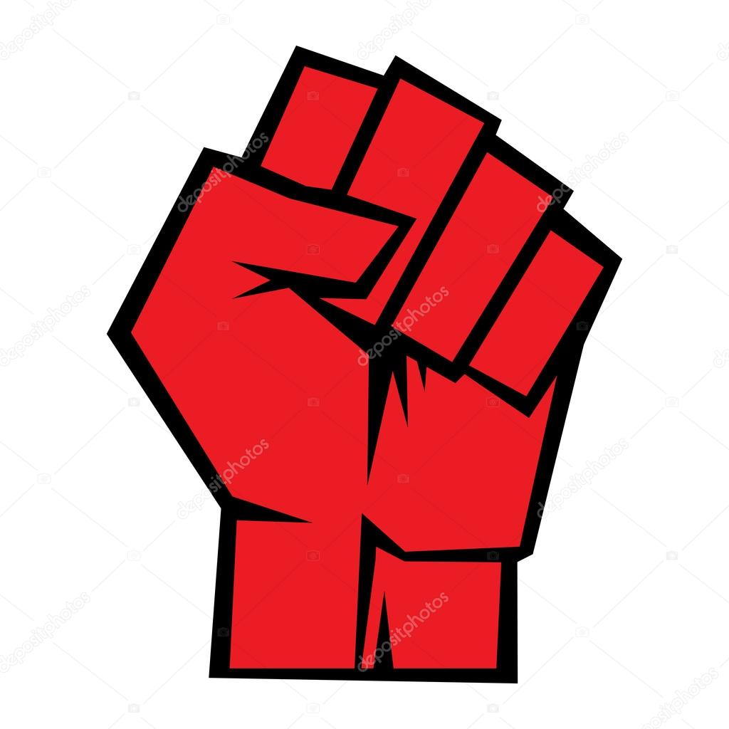 Raised fist vector icon