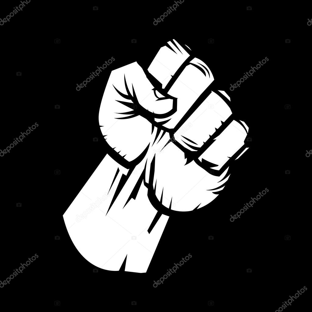 Raised fist vector icon