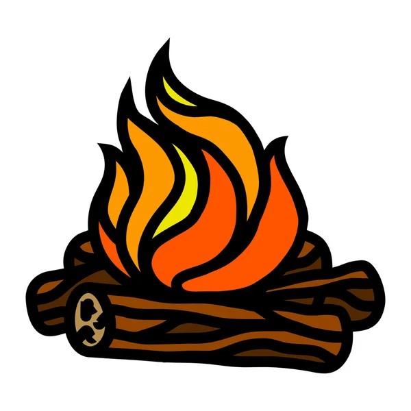 Campfire camping vector icono — Vector de stock