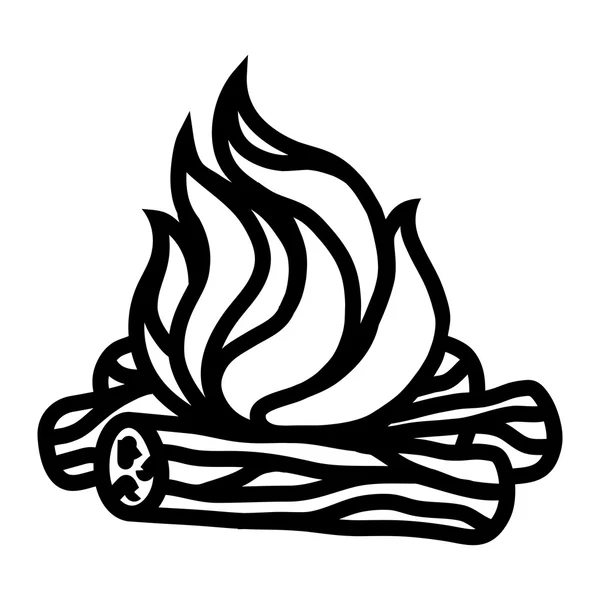 Campfire camping vector icon — Stock Vector