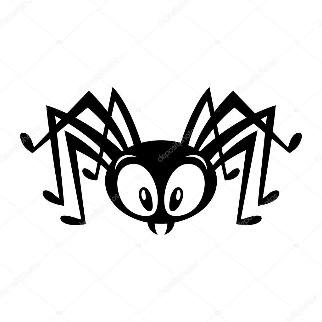 Spider crawling insect vector icon