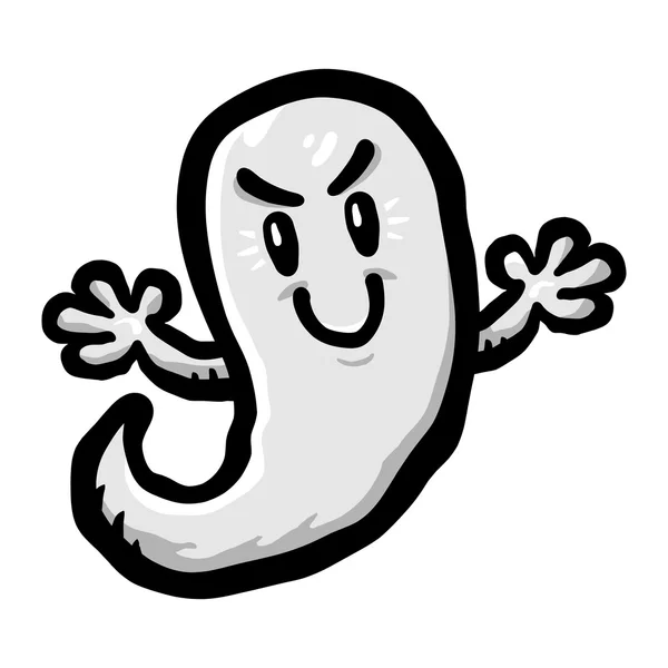 Spooky Ghost Cartoon Vector Icono — Archivo Imágenes Vectoriales