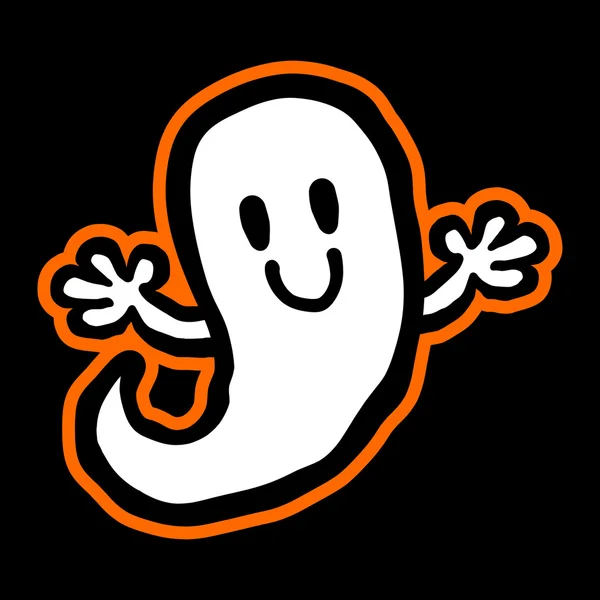 Spooky Ghost Cartoon Vector Icon — Stockvector