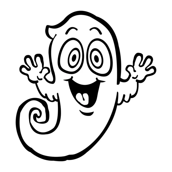 Spooky Ghost Cartoon Vector Icon — Stock Vector