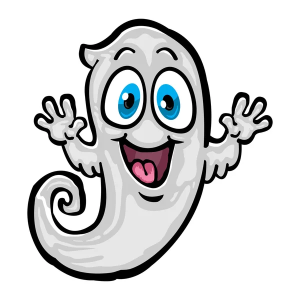 Spooky Ghost Cartoon Vector Icon — Stockvector