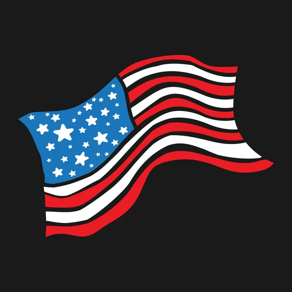 Icona vettoriale bandiera americana — Vettoriale Stock