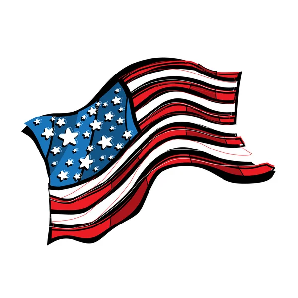 Ícone de vetor de bandeira americana —  Vetores de Stock