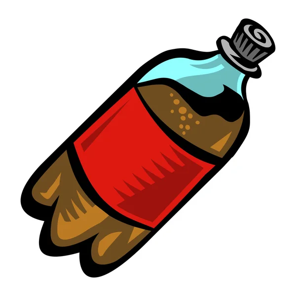 Soda Pop Drink botella Vector icono — Vector de stock