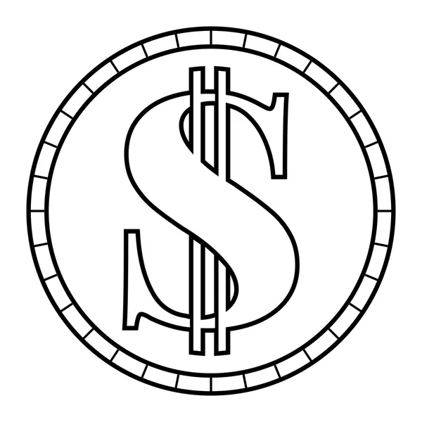 Vecteur de signe dollar pièce — Image vectorielle