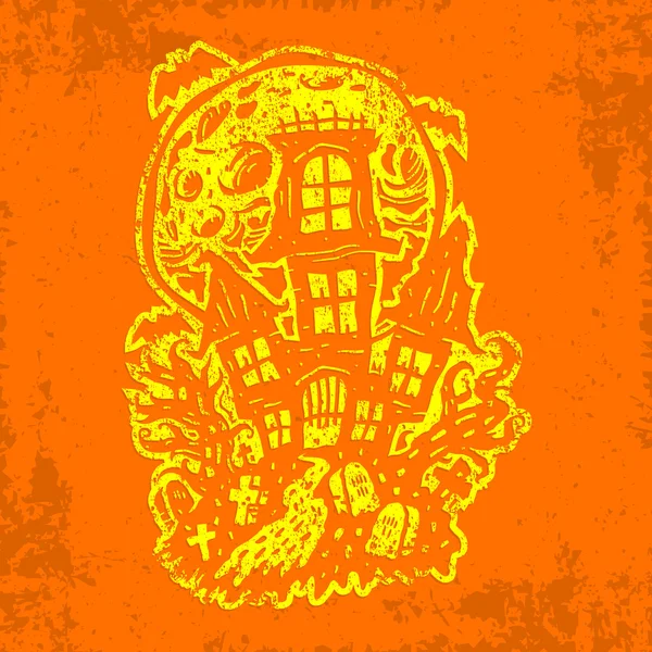 Halloween haunted house vektor illustration — Stock vektor