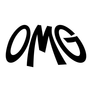 OMG Oh Tanrım metin vektör yazı