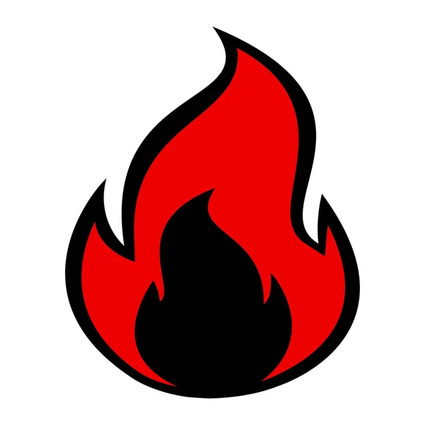 Fuego llama vector icono — Vector de stock