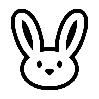 Bunny tavşan karikatür vektör simgesi
