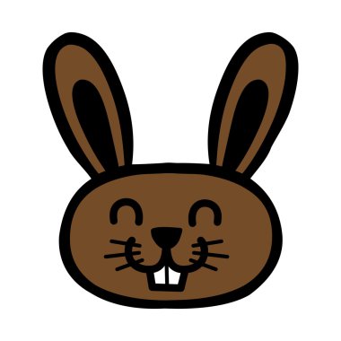 Bunny tavşan karikatür vektör simgesi