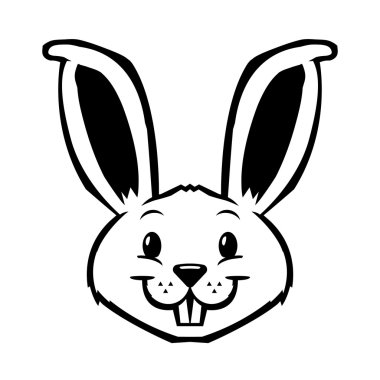 Bunny tavşan karikatür vektör simgesi