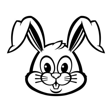 Bunny tavşan karikatür vektör simgesi