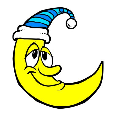 Çizgi film vektör çizim gülümseyen ay