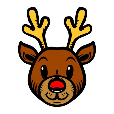 Noel Reindeer vektör çizgi film