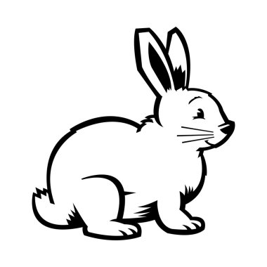 Bunny tavşan karikatür vektör simgesi