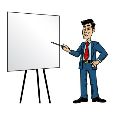 İş adamı çizgi film vektör illüstrasyonu