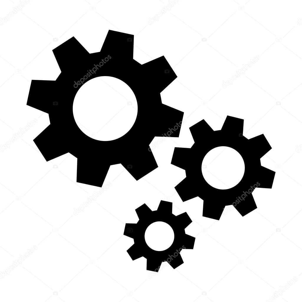 Metal machine gears vector icon