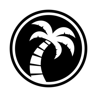 Tropikal palmiye ağacı vektör simgesi