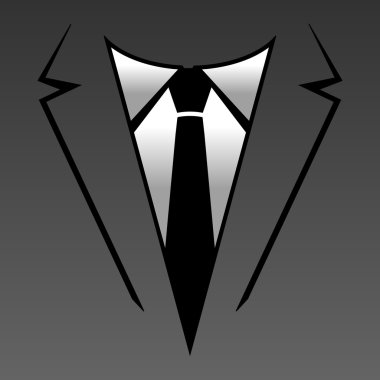 İş resmi takım elbise ve kravat kıyafet vektör simgesi