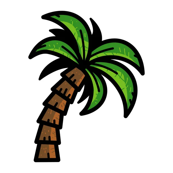 Tropical Palm Tree Vector Icon — Stock Vector