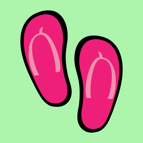 Flip Flops Summer Beach Slippers Shoes Vector Icon — Stock Vector