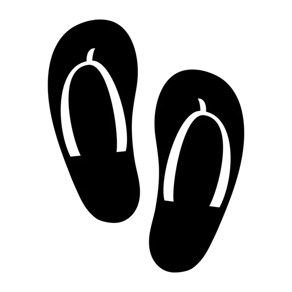 Infradito estate pantofole da spiaggia scarpe vettoriale icona — Vettoriale Stock