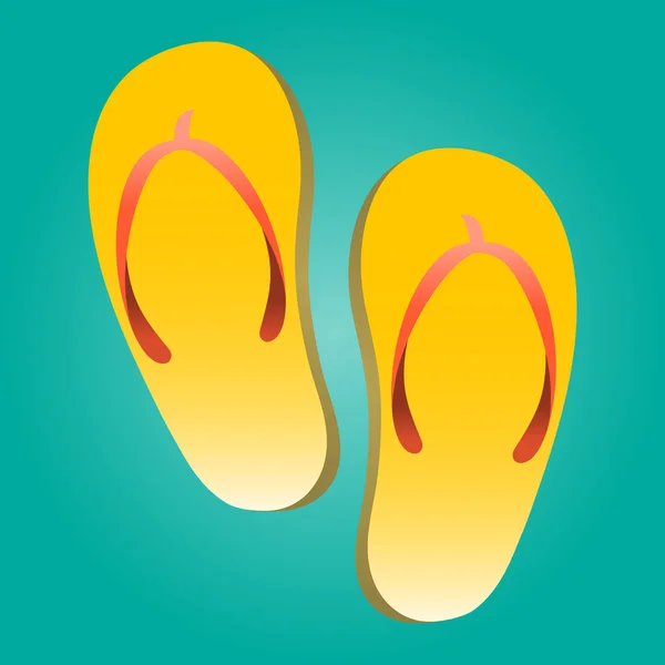 Flip Flops Summer Beach Slippers Shoes Vector Icon — Stock Vector