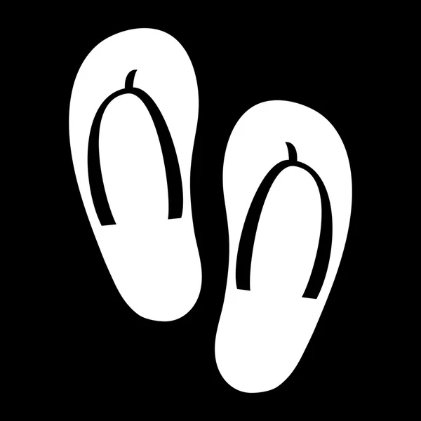 Flip Flops zomer strand Slippers schoenen Vector Icon — Stockvector