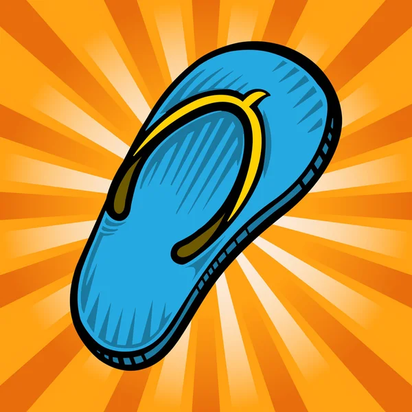 Flip Flops Summer Beach Slippers Shoes Vector Icon — Stock Vector