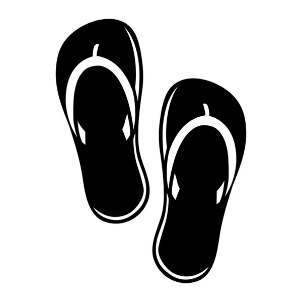 Flip Flops zomer strand Slippers schoenen Vector Icon — Stockvector