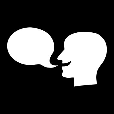 Konuşma balonu vektör simge konuşmak siluet kişi